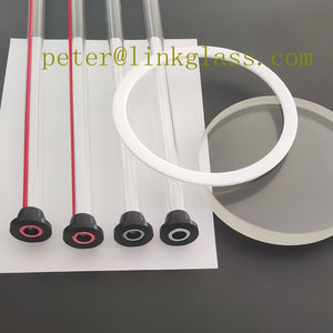Round borosilicate glass with gasket and borosilicate glass tube with rubber cone