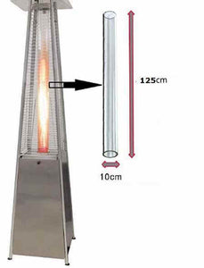 Tubo de vidrio OD de 100mm para calentador de gas de patio, vidrio de calibre tubular